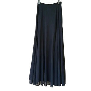 Veronique Young Maxi Skirt Size 8 Black Lined Mesh